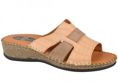 Παντόφλες γυναικείες | Δερμάτινες | Υφαντίδης | 111394 | Μπεζ - Υφαντίδης - 